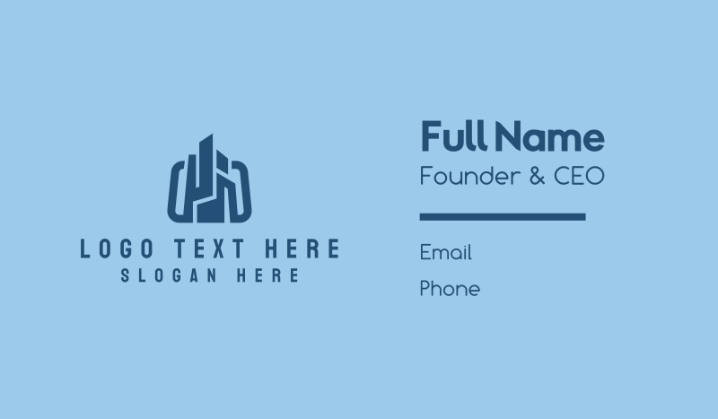 Blue Construction Company Business Card