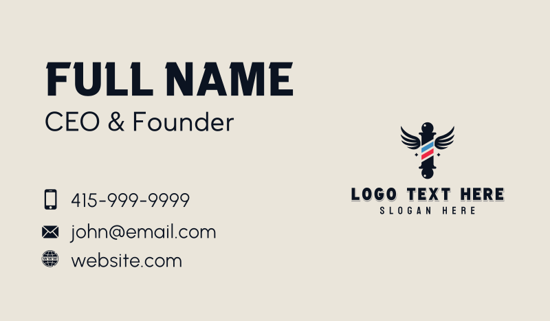 Barber Grooming Haircut Business Card