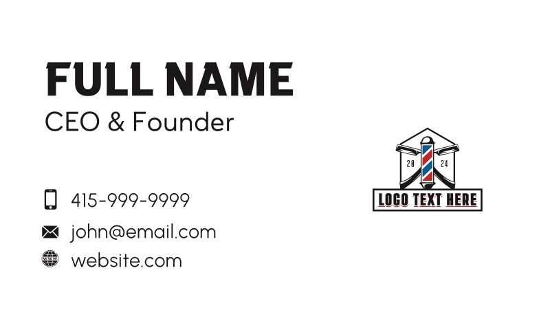 Barber Razor Grooming Business Card