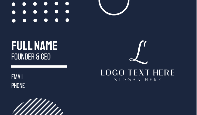 Elegant White A Business Card