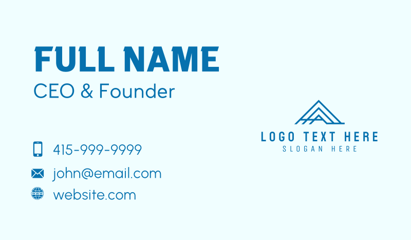 Blue Professional Letter A  Business Card