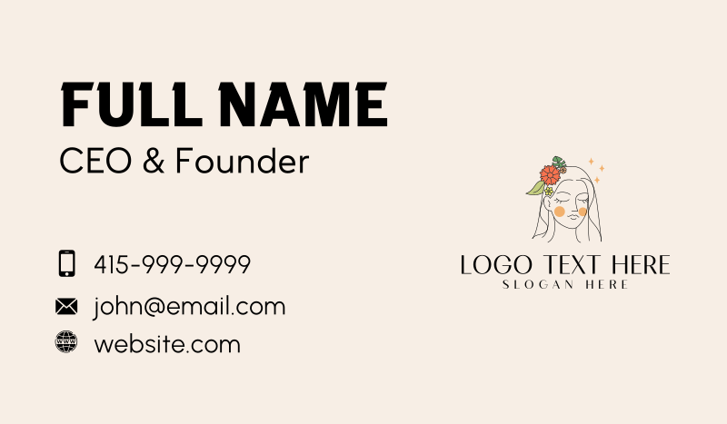 Woman Makeup Beauty  Business Card