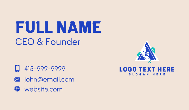 Home Window Cleaning Service Business Card