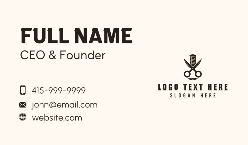 Barber Shears Haircut Business Card