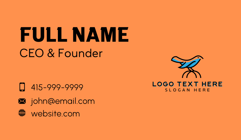 Cute Little Blue Bird Business Card