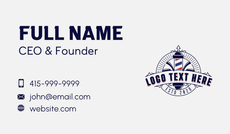 Barber Razors Haircut Business Card
