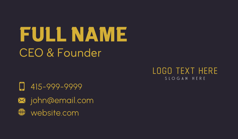 Cool Unique Wordmark Business Card
