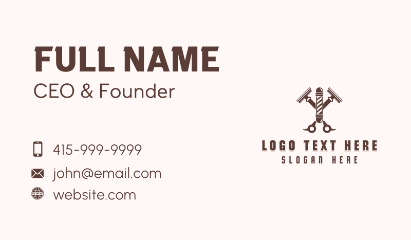 Barber Razor Haircut Business Card