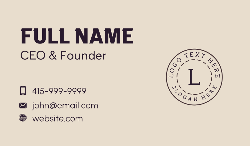 Professional Business Letter  Business Card