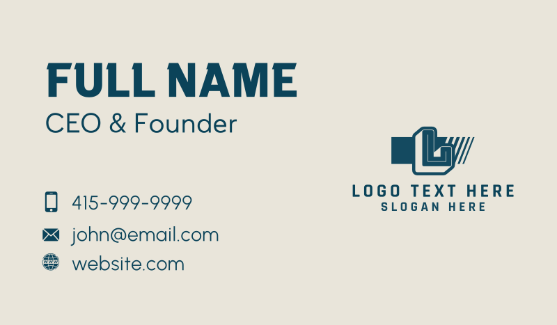Unique Business Lettermark Business Card