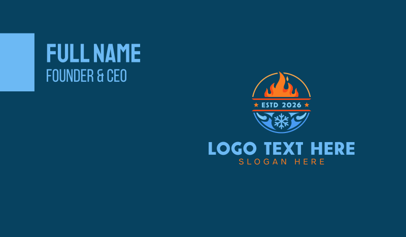 Cooling HVAC Temperature Business Card