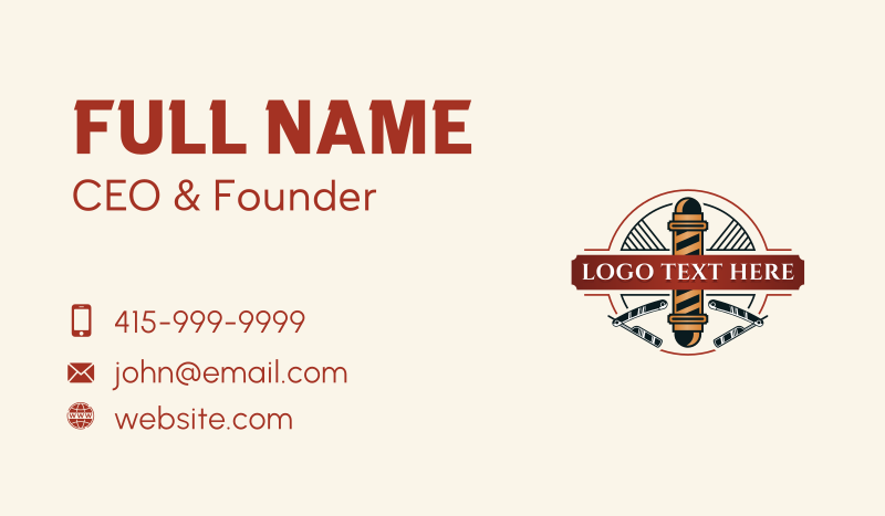 Barber Razor Stylist Business Card