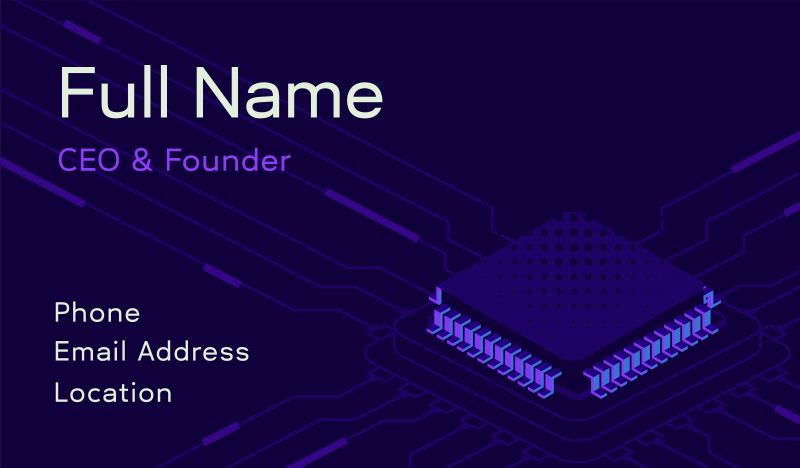 Modern Isometric Circuit Business Card