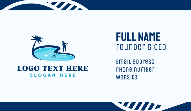 Pool Cleaner Cleaning Service Business Card