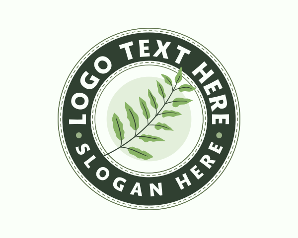 Eco Herbal Leaf Emblem