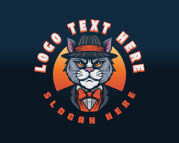 Mafia Cat Mascot